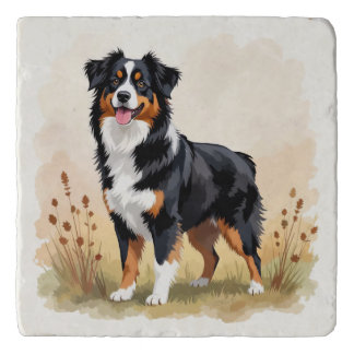 Australian Shepherd Black Tricolor Aussie Dog Trivet