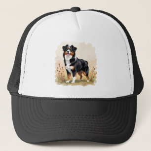 Australian Shepherd Black Tricolor Aussie Dog Trucker Hat