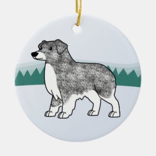 Australian Shepherd Blue Merle Christmas Ornament