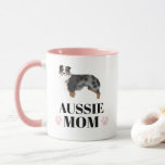 Australian Shepherd Blue Merle Dog Mom With Photo Mug at Zazzle