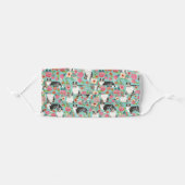 Australian Shepherd Blue Merle mint florals Adult Cloth Face Mask (Front, Folded)