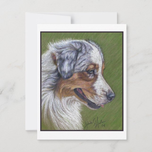 Australian Shepherd, Blue Merle, Note Card (Front)