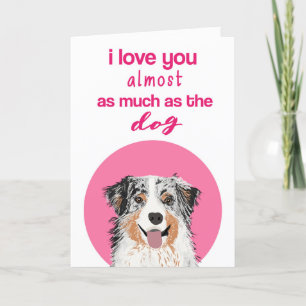 Australian Shepherd Blue Merle Valentines Day Card