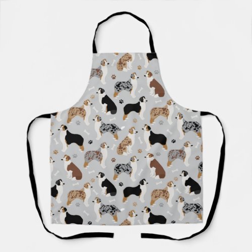 Australian Shepherd Bones and Paws Apron