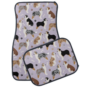 Australian Shepherd Bones and Paws Car Floor Mat