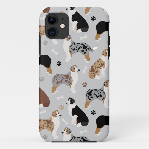 Australian Shepherd Bones and Paws Case_Mate iPhon iPhone 11 Case