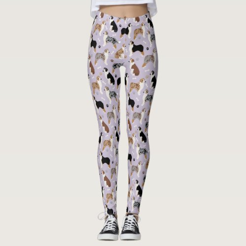 Australian Shepherd Bones and Paws Leggings