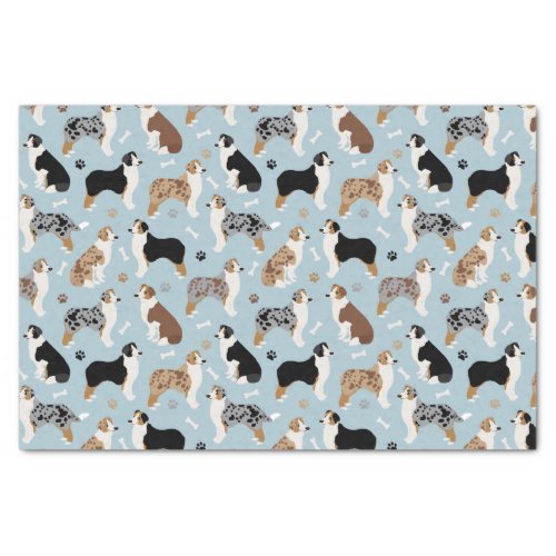 Australian Shepherd Bones and Paws Tissue Paper