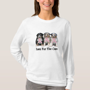 Australian Shepherd Breast Cancer Ladies T-Shirt