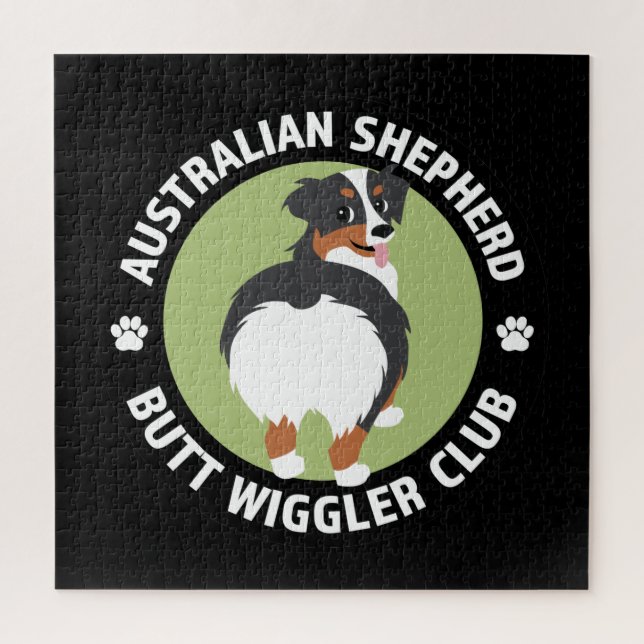 Australian Shepherd Butt Wiggler Club Jigsaw Puzzle (Vertical)