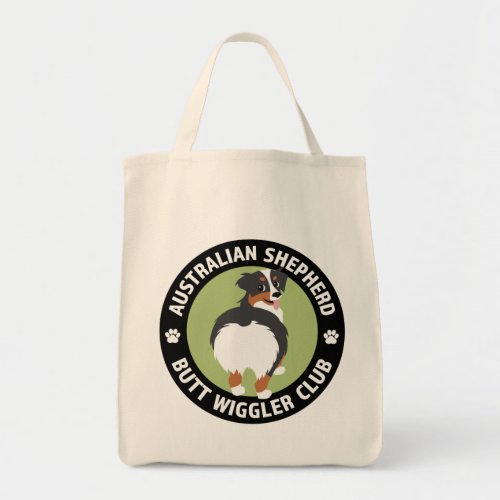 Australian Shepherd Butt Wiggler Club Tricolor Tote Bag