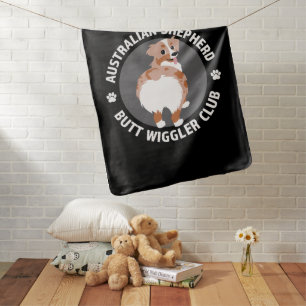 Australian Shepherd Butt Wigglers Club - Red Merle Baby Blanket