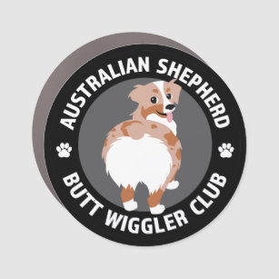 Australian Shepherd Butt Wigglers Club - Red Merle Car Magnet