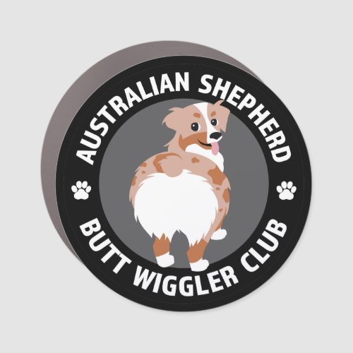 Australian Shepherd Butt Wigglers Club _ Red Merle Car Magnet