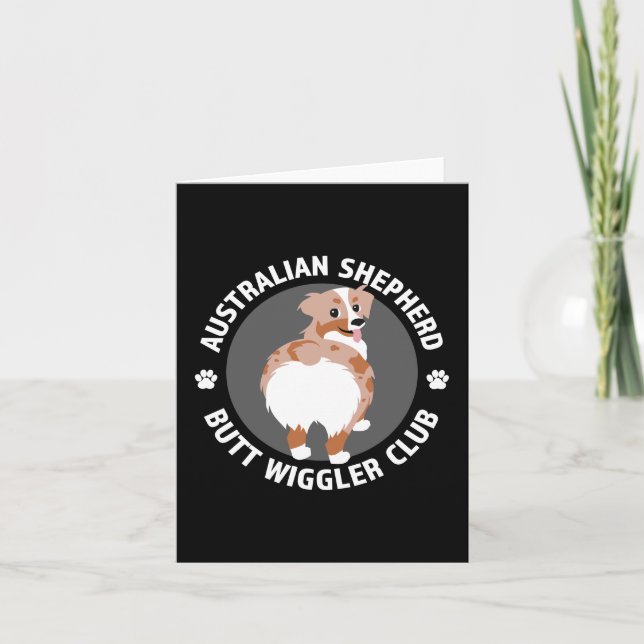 Australian Shepherd Butt Wigglers Club - Red Merle Card (Front)