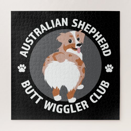 Australian Shepherd Butt Wigglers Club _ Red Merle Jigsaw Puzzle