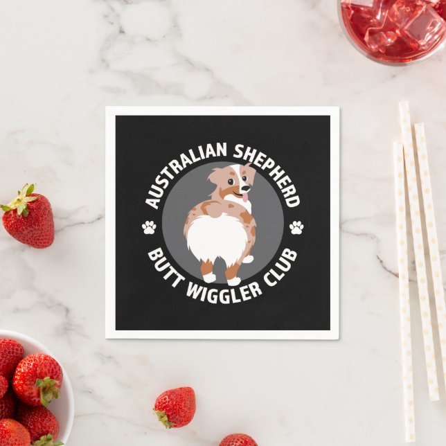 Australian Shepherd Butt Wigglers Club - Red Merle Napkins (Insitu)