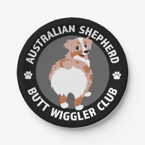 Australian Shepherd Butt Wigglers Club _ Red Merle Paper Plates