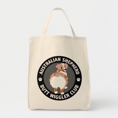Australian Shepherd Butt Wigglers Club _ Red Merle Tote Bag
