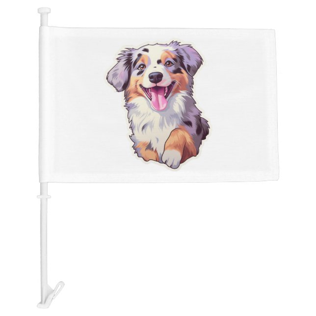 Australian Shepherd    Car Flag (Front)