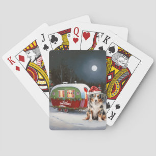 Australian Shepherd Caravan Christmas Adventure Poker Cards
