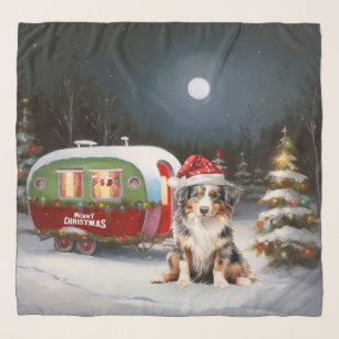 Australian Shepherd Caravan Christmas Adventure Scarf