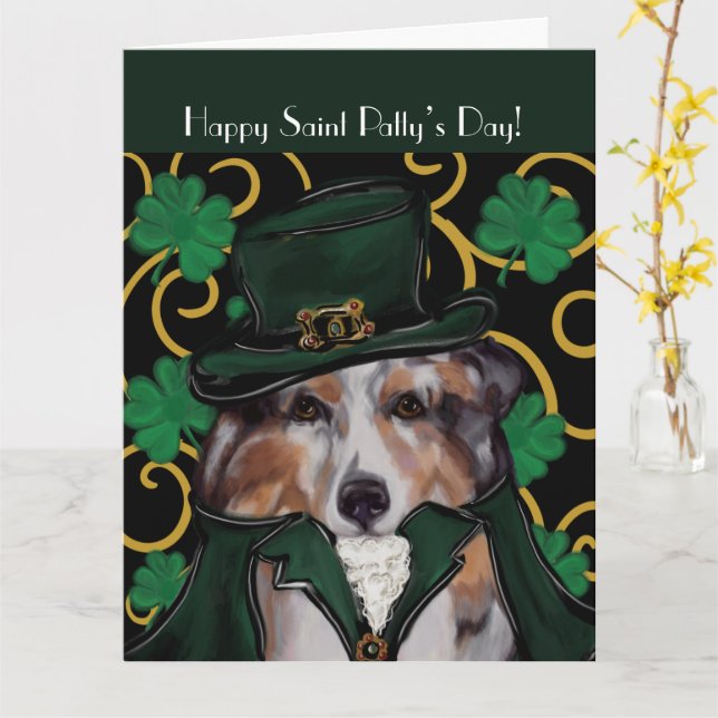 AUSTRALIAN SHEPHERD       CARD (Yellow Flower)