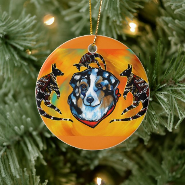 AUSTRALIAN SHEPHERD  CERAMIC ORNAMENT (Tree)