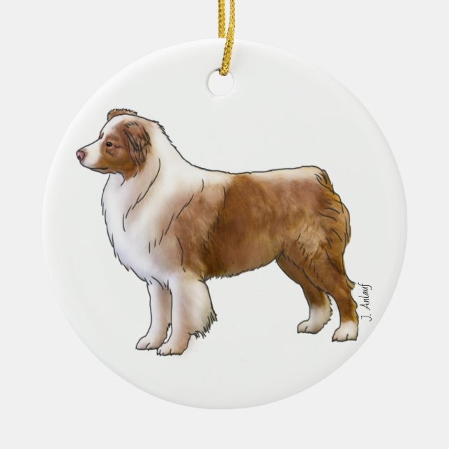 Australian Shepherd Ceramic Ornament (Front)