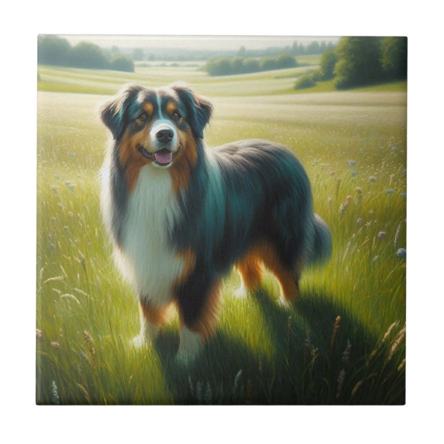 Australian Shepherd Ceramic Tile (Front)