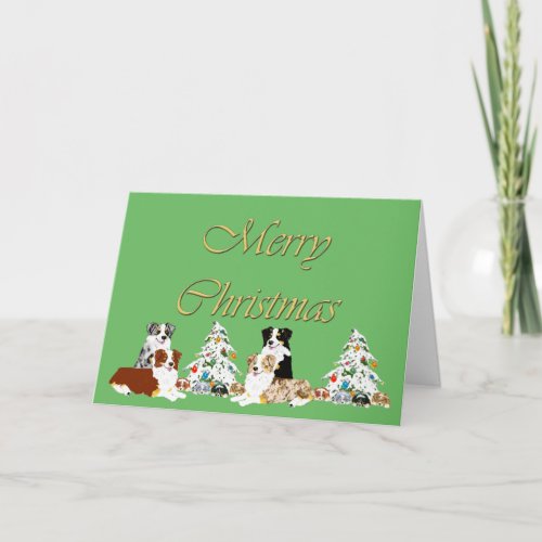 Australian Shepherd Christmas Card