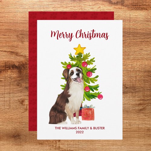 Australian Shepherd Christmas Card