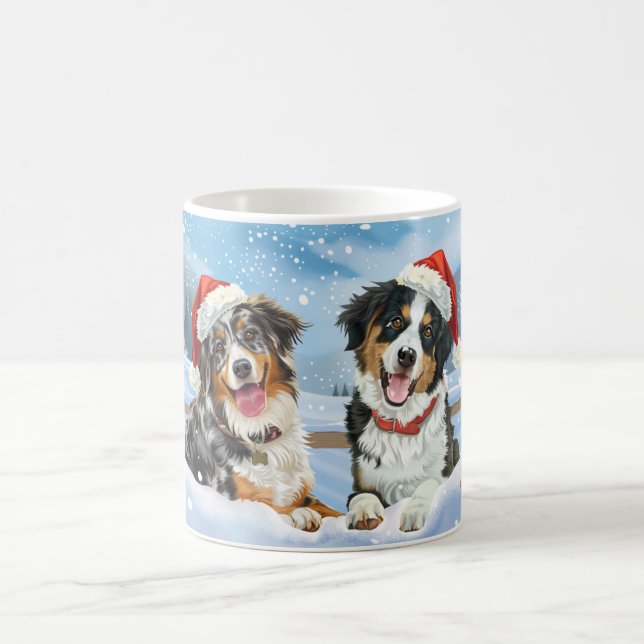 Australian Shepherd Christmas Coffee Mug (Center)