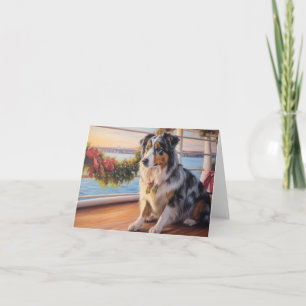 Australian Shepherd Christmas Cruise: Pawsome Card