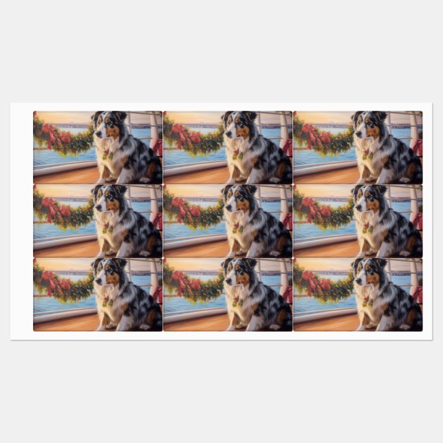 Australian Shepherd Christmas Cruise: Pawsome Labels (Sheet)