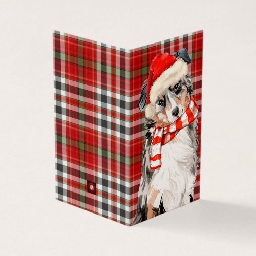 Australian Shepherd Christmas Dog Plaid Holiday