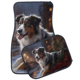 Australian Shepherd Christmas Festive Season Car Floor Mat