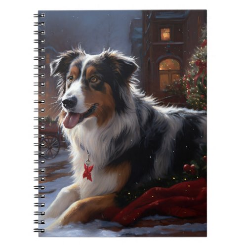 Australian Shepherd Christmas Festive Season  Notebook