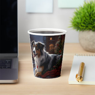 Australian Shepherd Christmas Festive Season  Paper Cups