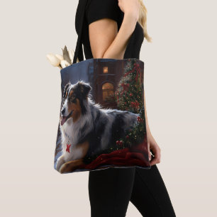 Australian Shepherd Christmas Festive Season Tote Bag