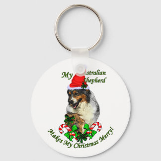 Australian Shepherd Christmas Gifts Keychain
