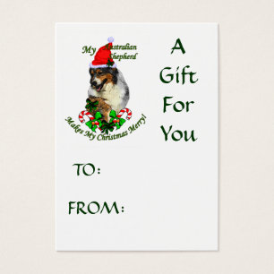Australian Shepherd Christmas Gifts Name Tags