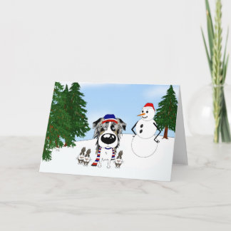Australian Shepherd Christmas Holiday Card