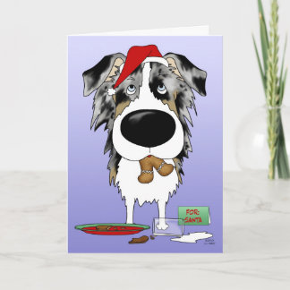 Australian Shepherd Christmas Holiday Card