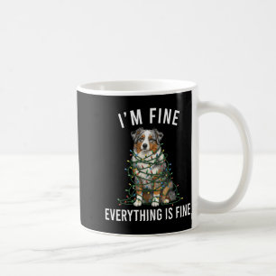 Australian Shepherd Christmas I'm Fine Everything  Coffee Mug