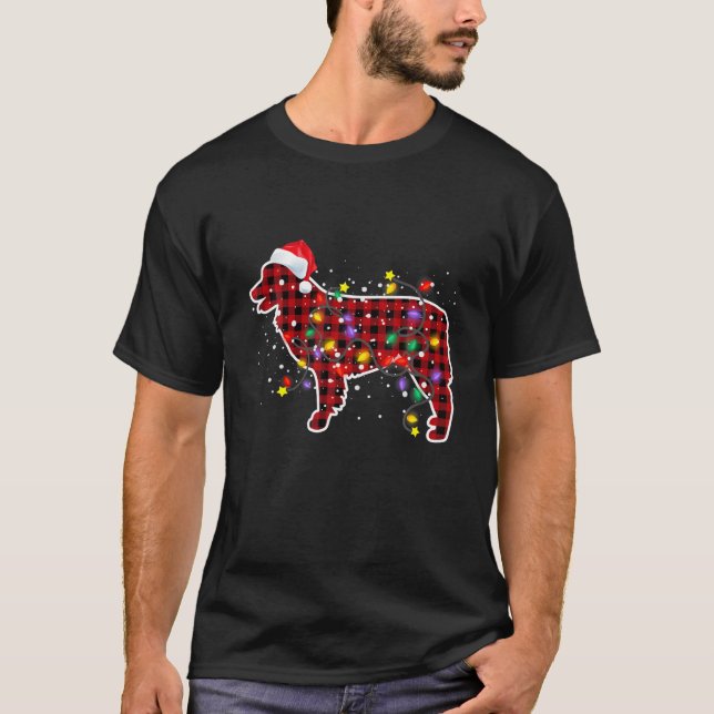 Australian Shepherd Christmas Pajamas Family Dog X T-Shirt (Front)