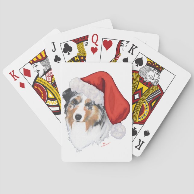 Australian Shepherd Christmas Poker Cards (Back)
