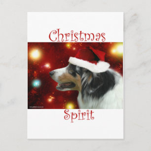 Australian Shepherd Christmas Spirit Holiday Postcard