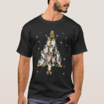 Australian Shepherd Christmas Tree Lights Xmas Paj T-Shirt