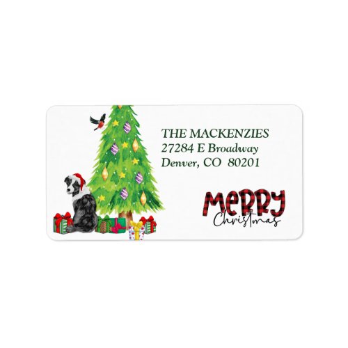 Australian Shepherd Christmas Tree Return Address Label